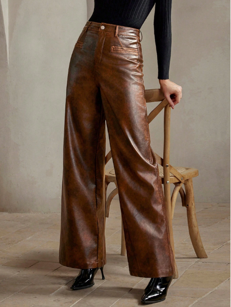Calça feminina vintage,Calça pantalona desbotada,Calça longa feminina,Calça estilo retrô feminina,Calça de cintura alta vintage,Calça jeans vintage feminina,Calça importada feminina,