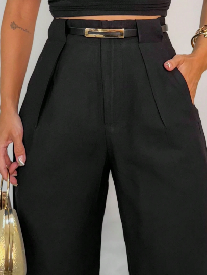 Calça pantalona feminina,
 Calça de alfaiataria feminina,
 Calça social feminina com cinto,
 Calça pantalona cintura alta,
 Calça pantalona elegante,
 Calça pantalona moderna,
 Calça pantalona cores vibrantes,
