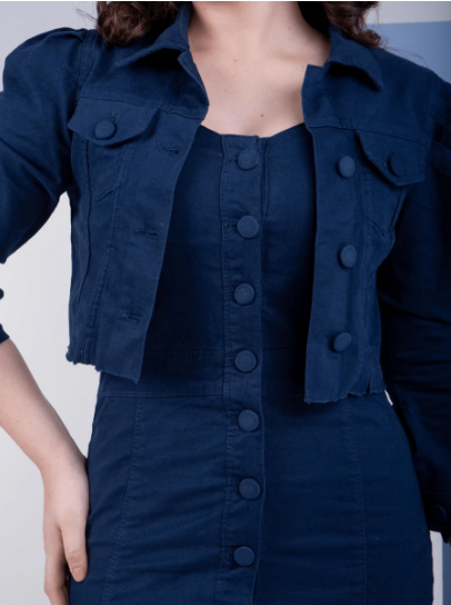 vestido,
Vestido de alcinha com jaqueta,
Conjunto de vestido e jaqueta,
Vestido decote quadrado,
Jaqueta de sarja feminina,
Conjunto casual feminino,
Moda feminina outono/inverno