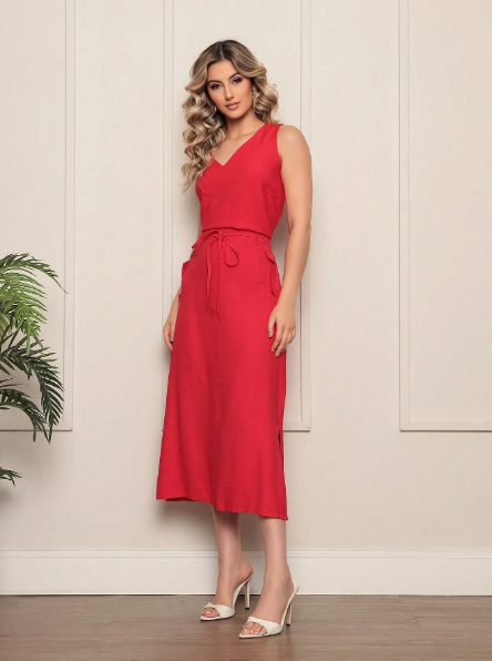 Conjunto feminino elegante,Conjunto blusa regata e saia midi,Conjunto feminino saia e blusa,Conjunto feminino social,Conjunto de alfaiataria feminino,Conjunto feminino para eventos,Conjunto moda feminina verão
