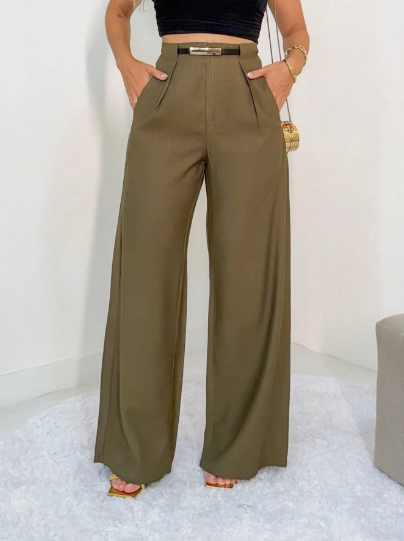 Calça pantalona feminina,
 Calça de alfaiataria feminina,
 Calça social feminina com cinto,
 Calça pantalona cintura alta,
 Calça pantalona elegante,
 Calça pantalona moderna,
 Calça pantalona cores vibrantes,