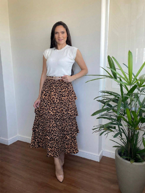 Saia plissada de 4 camadas,Saia plissada em camadas,Saia plissada volumosa,Saia plissada longa,Saia plissada midi,Saia plissada feminina,Saia plissada elegante