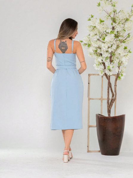 Vestido midi de alfaiataria de alcinha,Vestido midi de alça elegante,Vestido midi de alfaiataria feminino,Vestido midi de alça para festas,Vestido midi de alfaiataria casual,Vestido midi de alça sofisticado,Vestido midi de alfaiataria para eventos